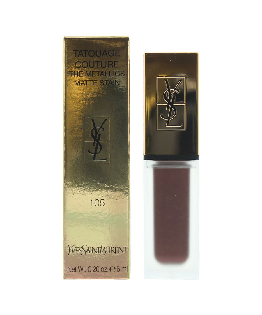 yves saint laurent unisex tatouage couture the metallics matte 105 magnetic prune temper lip stain 6g - na - one size