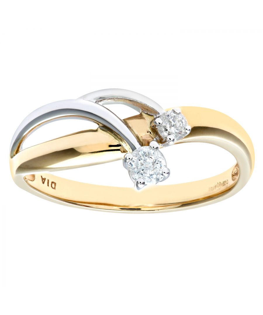 Image for 9ct Yellow and White Gold Ladies Diamond Ring