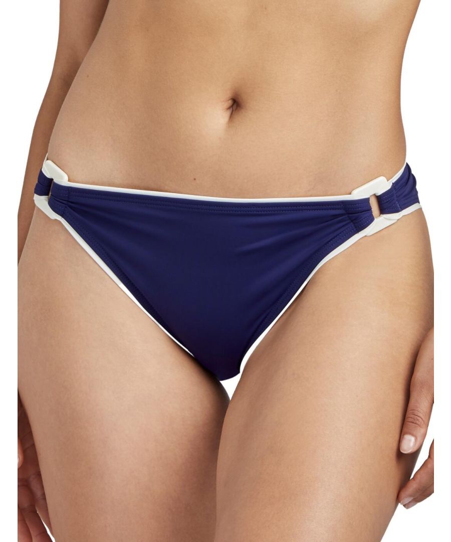 Aubade Womens TT22 La Baie Des Vagues Brazilian Bikini Brief - Blue Elastane - Size 12 UK