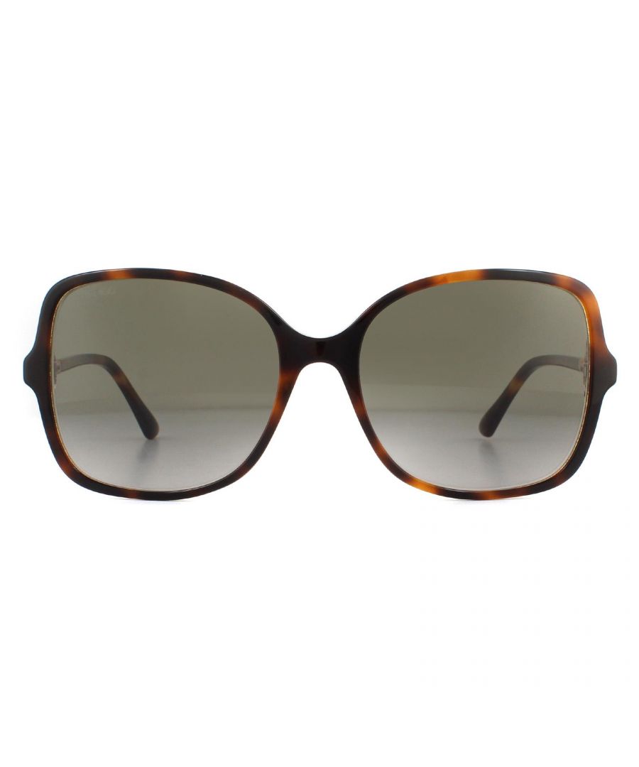 Jimmy Choo Sunglasses JUDY/S 0T4 HA Havana Pink Brown Gradient are an oversized and elegant butterfly style with super slim temples embellished with the Jimmy Choo logo .
