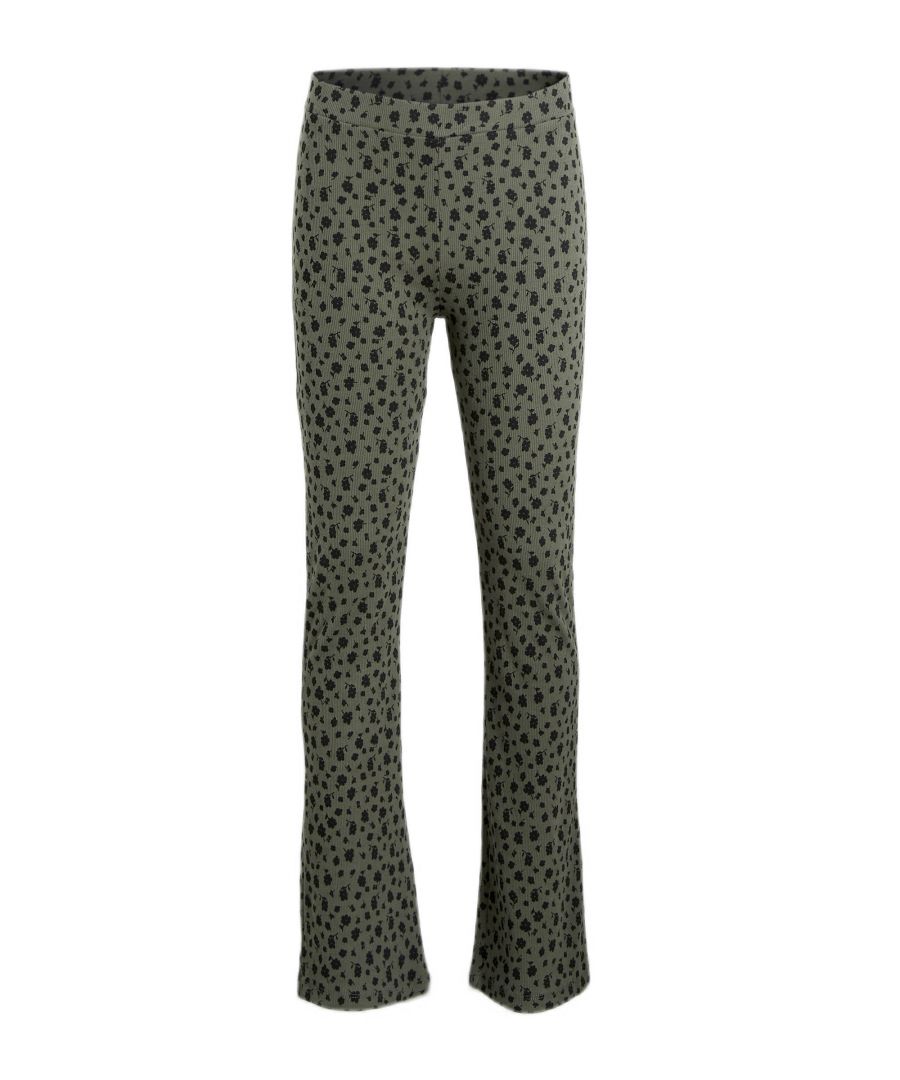 Deze flared fit broek voor meisjes van anytime is gemaakt van een katoenmix.Details van deze legging:• rib stof• elastische tailleband• bloemenprint
