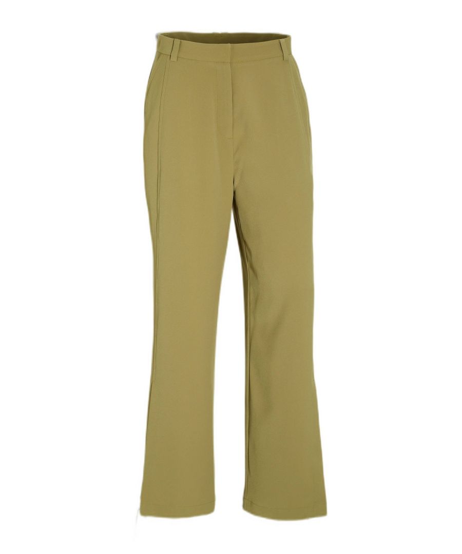 Deze straight fit pantalon voor dames van Another-Label is gemaakt van polyester. Dit model heeft een rits- en knoopsluiting.details van deze pantalon:stijlnaam: Violette2 steekzakken2 achterzakkensplit bij broekspijpen
