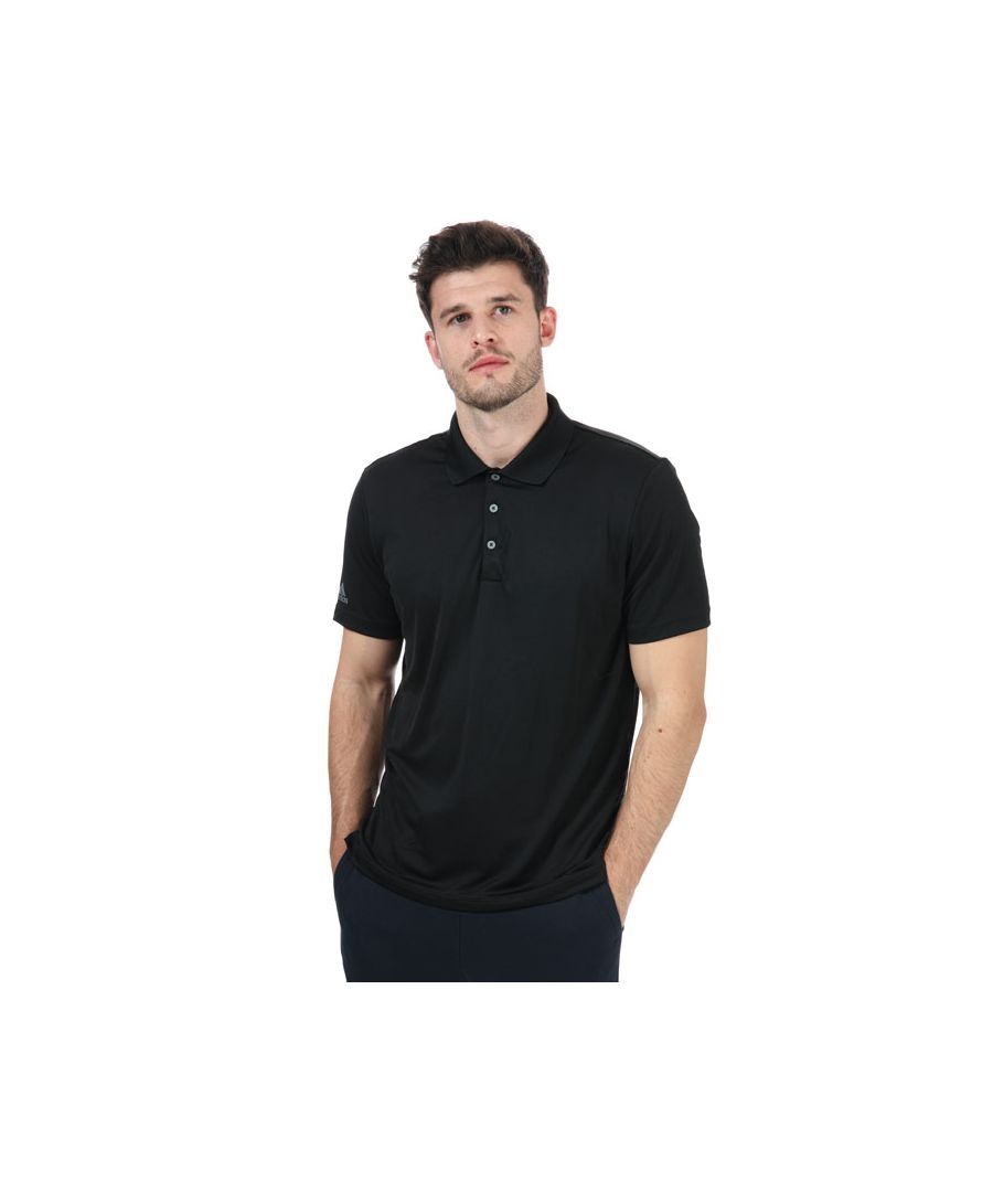 adidas Mens Performance Polo Shirt in Black - Size Small