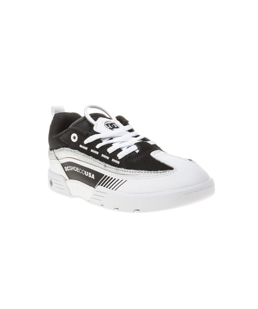 dc shoes womens dcshoecousa legacy trainers - black/white leather - size uk 5