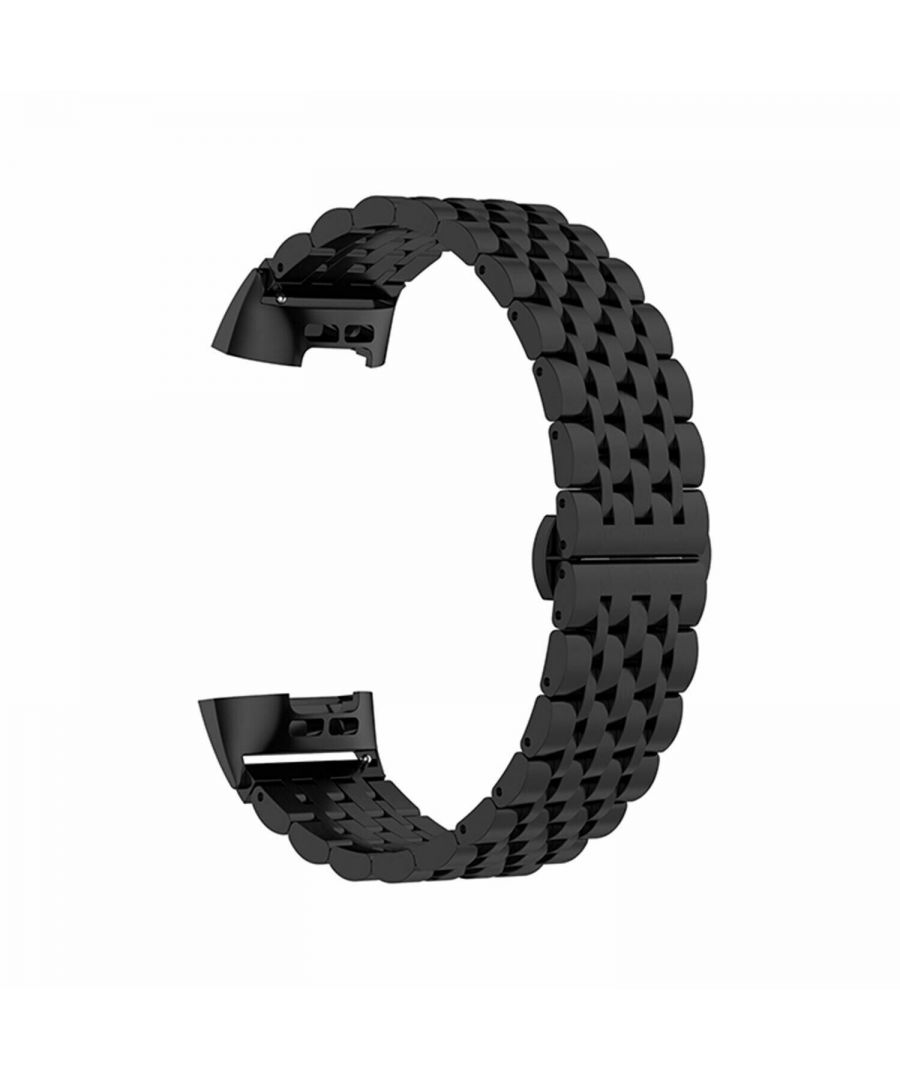 Image for Aquarius Metal Watch Band for Fitbit Charge 3 Black
