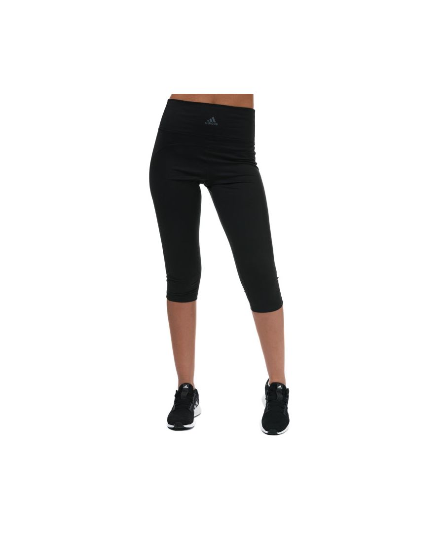 adidas Womenss Believe This High-Rise Soft Capri Tights in Black - Size 4 UK