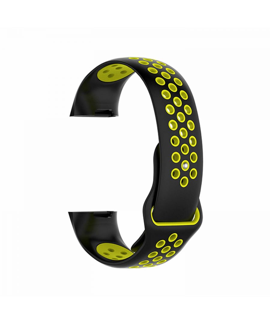 Aquarius FitbitCharge 3 Silicone ReplacementWatchStrap Band - Small,Black/Yellow  MATERIAL: Adjustable accessory straps for Fitbit Charge 3 are made of flexible and durable Silicon material with stainless steel buckle, which makes the strap easy to install and remove. Eco-friendly, comfortable to wear and safe for the human skin.  PERFORATIONS DESIGN: Breathable and hybrid design, made by unique two-colour injection moulding technology, lightweight and sweat & water-resistant, never fade or dim. Four colours are available for choice, an ideal accessory for your Fitbit Charge 3. SECURE & COMFORTABLE: Easily and securely locks into or remove from your Fitbit Charge 3 smartwatch bands by just one button. No buckle or tool needed, very secure and comfortable to wear. Length can be adjusted via the pin-and-tuck closure, free to choose the size that fits women and men best and most comfortable. COMPATIBLE MODELS: Specifically designed for your Fitbit Charge 3/Charge 3 SE fitness tracker (The tracker is not included). Easy to install and adjust the size according to your wrist. Perfect fit for small size, large size wrist. Multiple alternative holes for a suitable size.  APPLICATIONS: Fitbit charges 3 straps fit for Yoga, gym, climbing, running, driving, fitness, take it swimming or in the shower and there's no interference with the monitoring and tracking functions of your smartwatch. Can accessories your outfits make your mood great in daily life?  Aquarius Sports Silicone Meet Your New Fitbit Charge 3 Fitness Activity Tracker Aquarius New Release durable Fitbit Charge 3 sports silicone bands will provide the best wearing experience for you especially for a workout. And they will make your life colourful easier and comfortable