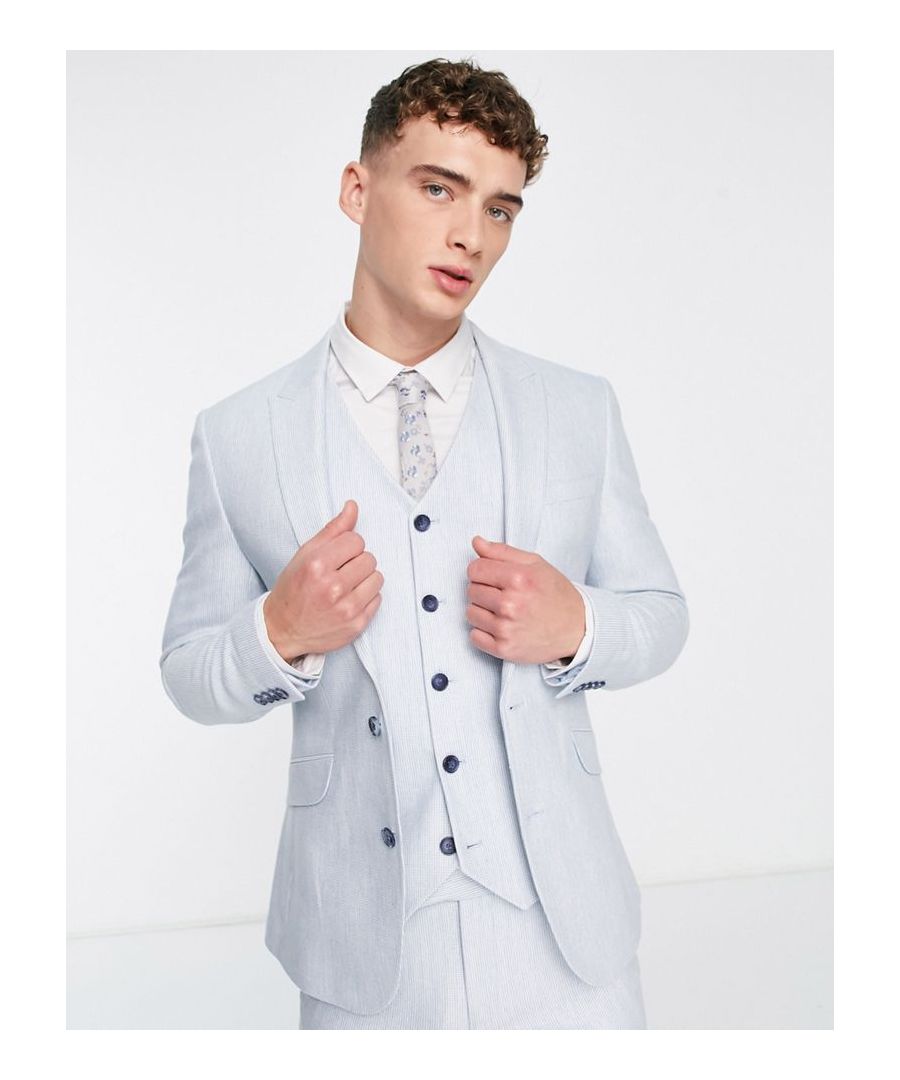 Suits by ASOS DESIGN Suit yourself Peak lapels Two-button fastening Pocket details Super-skinny fit  Sold By: Asos