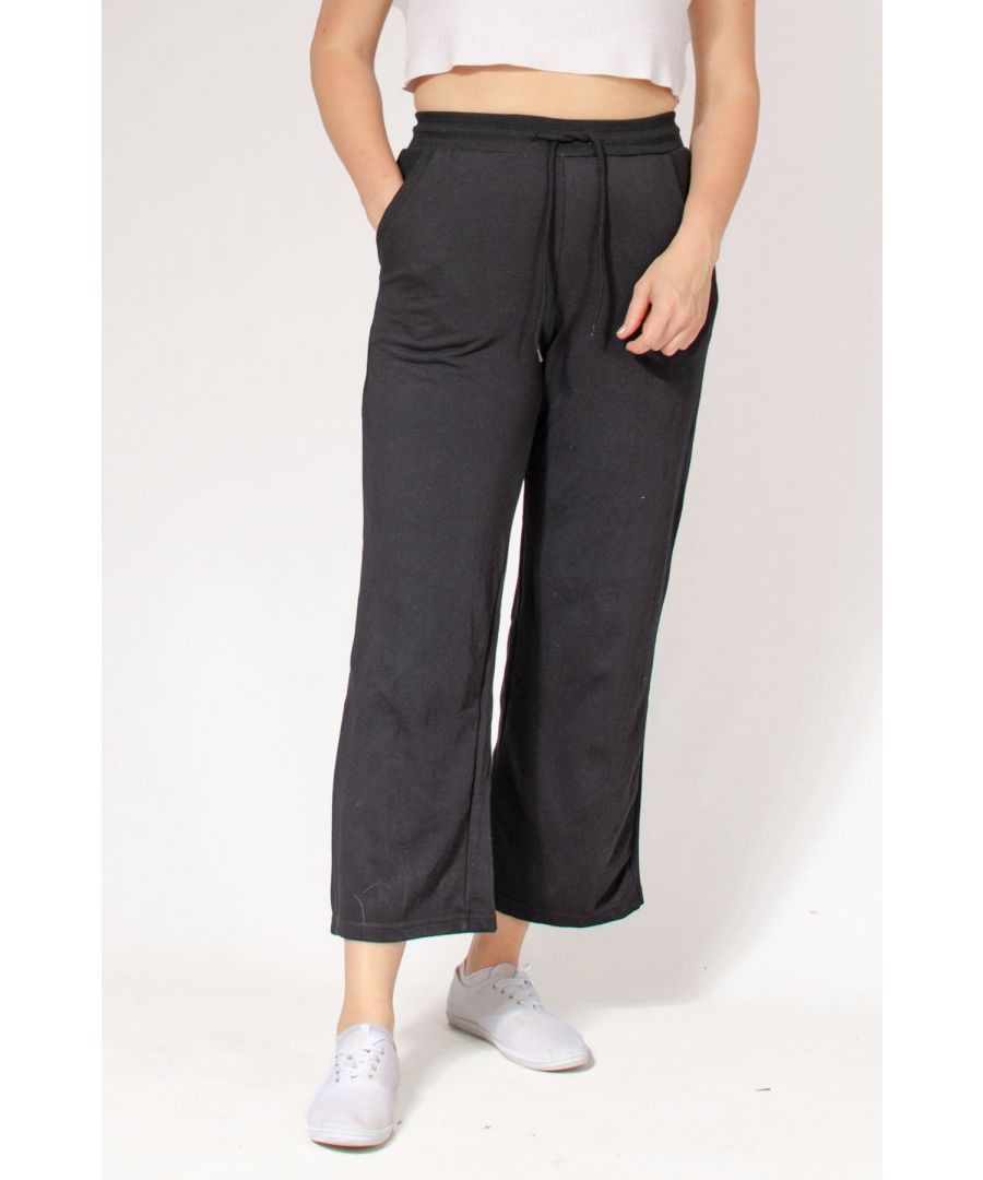 H&M Womens Relaxed Fit Joggers - Black Cotton - Size Small