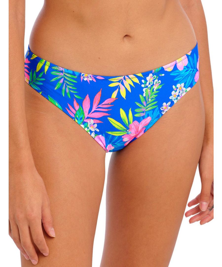 Freya Womens Hot Tropics Bikini Brief - Blue Polyamide - Size Small