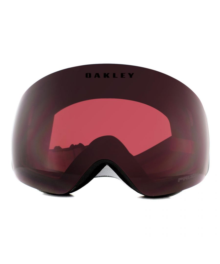 Oakley Ski Goggles Flight Deck XM OO7064-99 Matte Black Prizm Snow Dark Grey are the latest innovation in ski goggles from Oakley with a large rimless lens design which gives an unbelievably good view in all directions. They feature a ridge lock lens sub-frame attachment to allow lenses to be changed quickly and easily and small frame notches under the strap anchors allow space for normal glasses. Support is given for better airflow and the sleek frame and outrigger design is comfortable and helmet compatible. This Flight Deck XM version is a more compact small to medium sized fit compared to the larger original Flight Deck