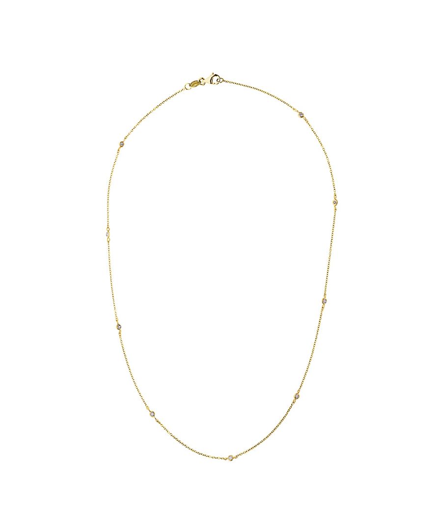 Necklace Tiffany's - 9 Diamonds 0,10 Cts - Gold 750 ( 18 Carats ) - Length 42 cm, 16,53 in - Our jewellery is made in France and will be delivered in a gift box accompanied by a Certificate of Authenticity and International Warranty