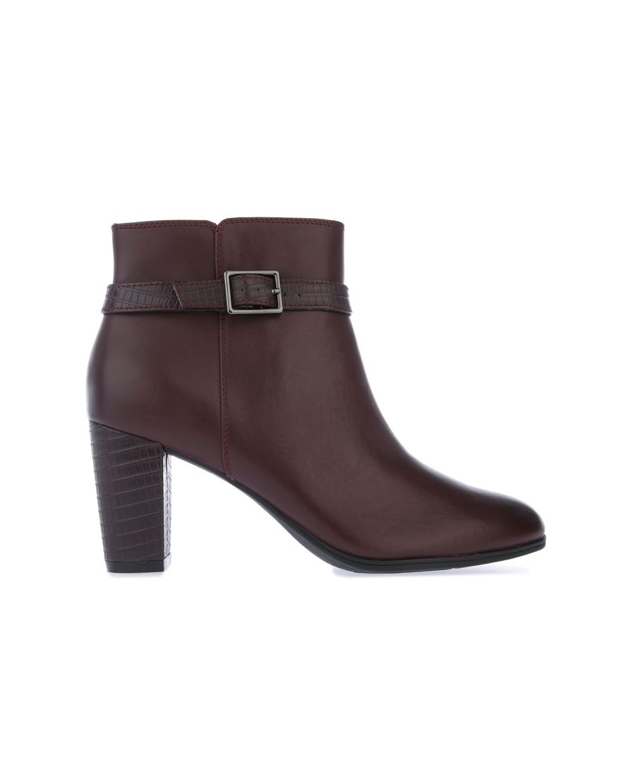 Image for Women's Clarks Alayna Juno Burgundy Ankle Boots in Burgundy