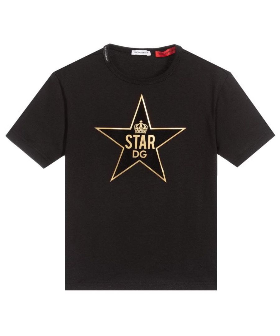 Image for Dolce & Gabbana Boys Star Gold T-shirt Black