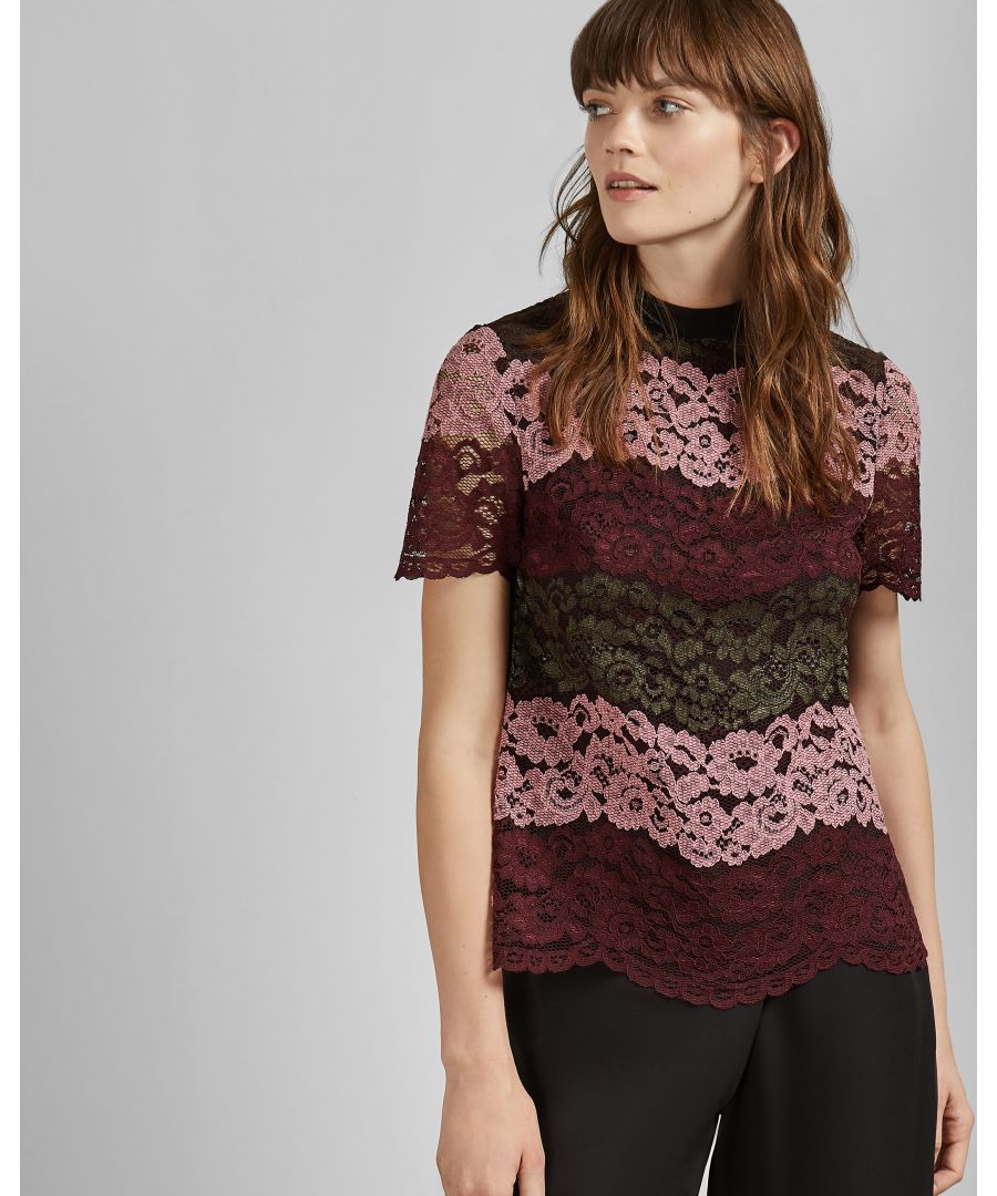 Image for Ted Baker Merzey Lace Top, Ox Blood