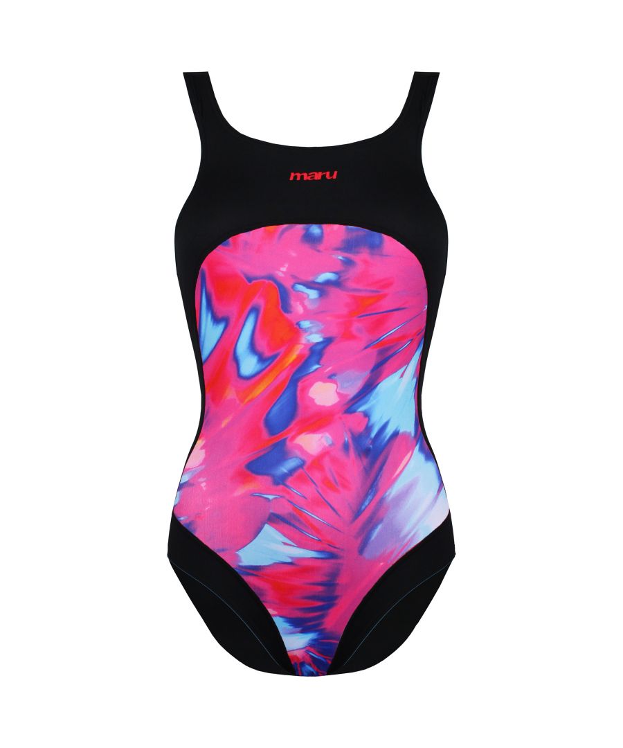 Maru Jango Pacer Double Back Sleeveless Black/Pink Womens Swimsuit FS6580 - Size X-Small