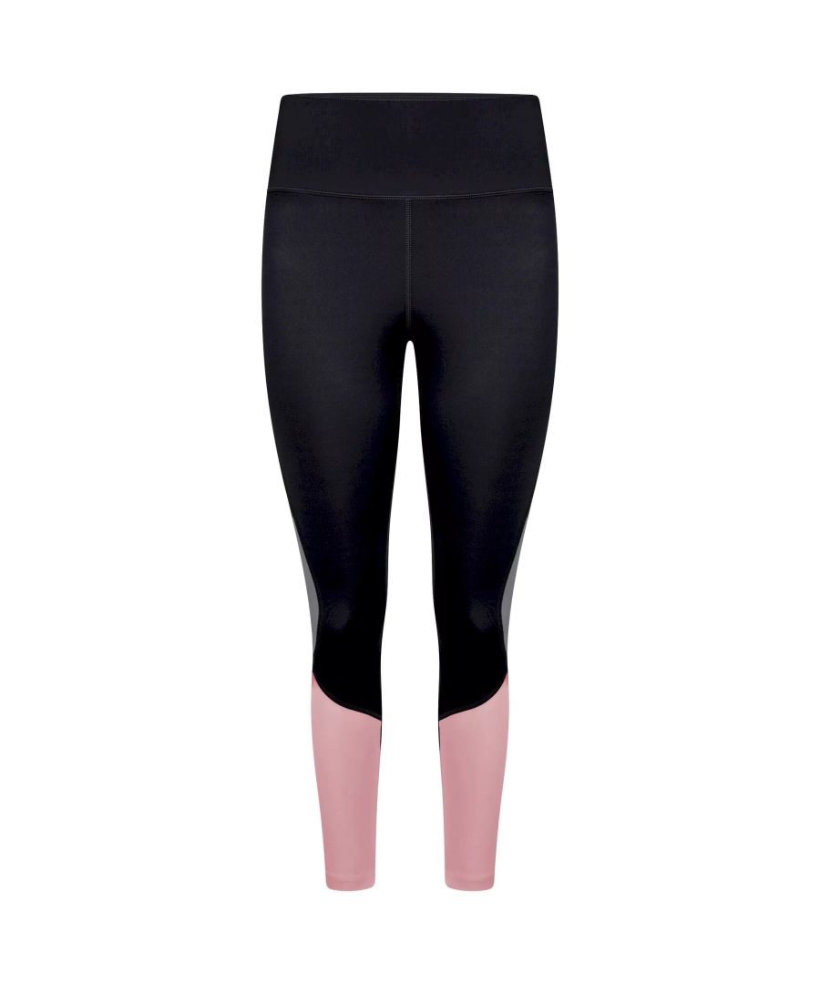 Image for Dare 2B Womens/Ladies Laura Whitmore Upgraded Fitness Leggings (Black/Powder Pink)