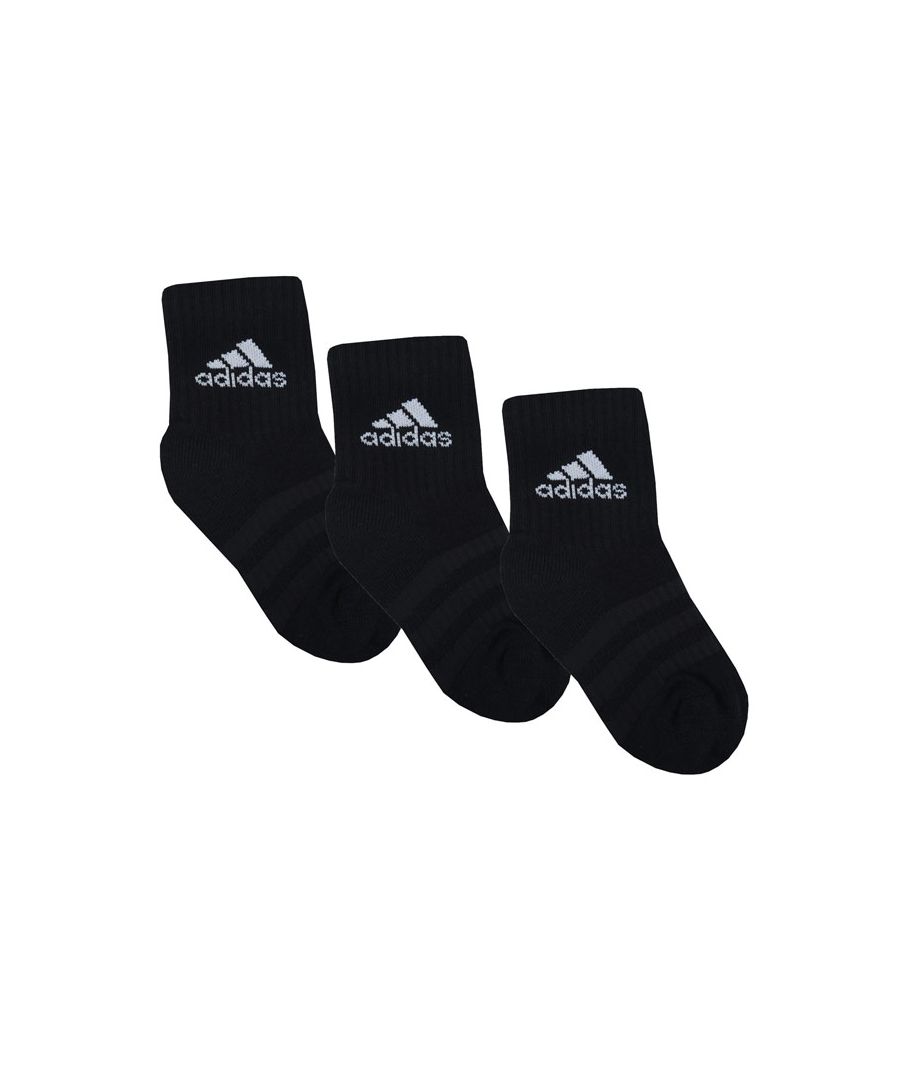Image for Men's adidas 3-Pack Cushioned Crew Socks in Black Grey