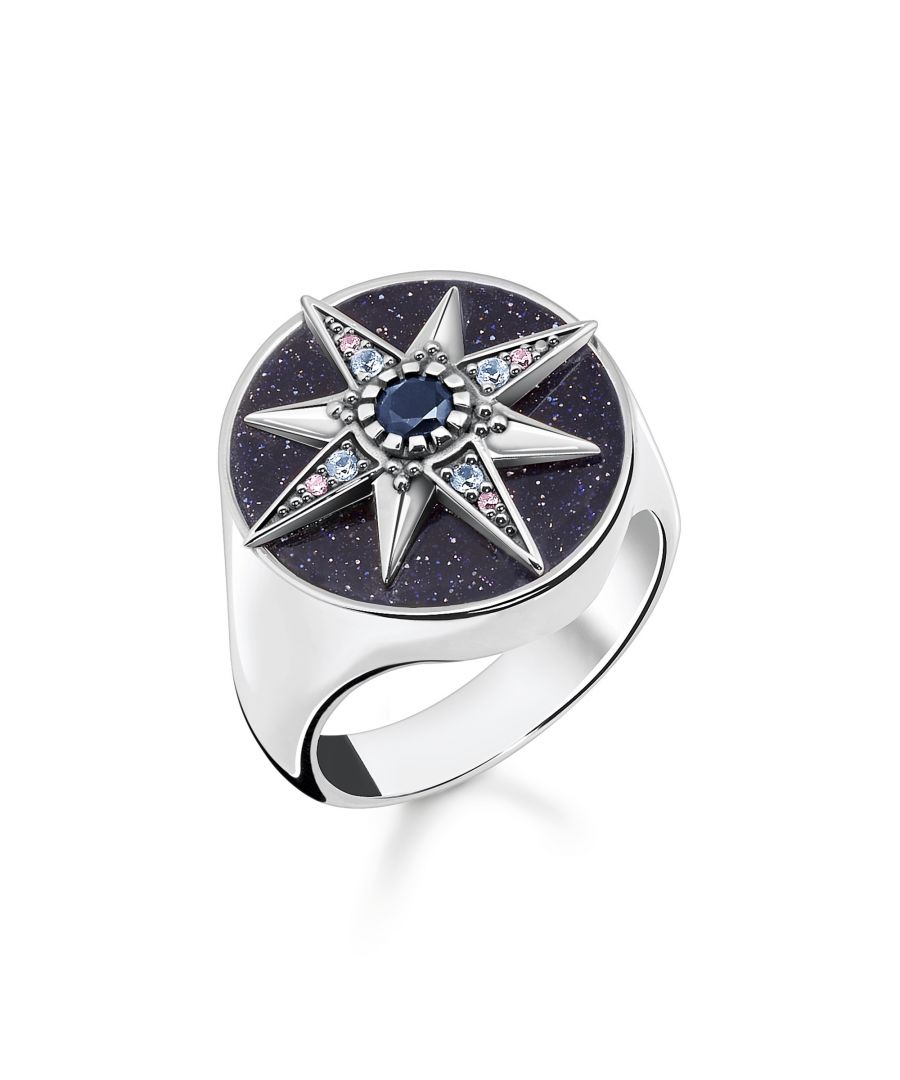 Thomas Sabo Womens Women´s Ring Royalty Star Colourful Stones - Silver - Size N