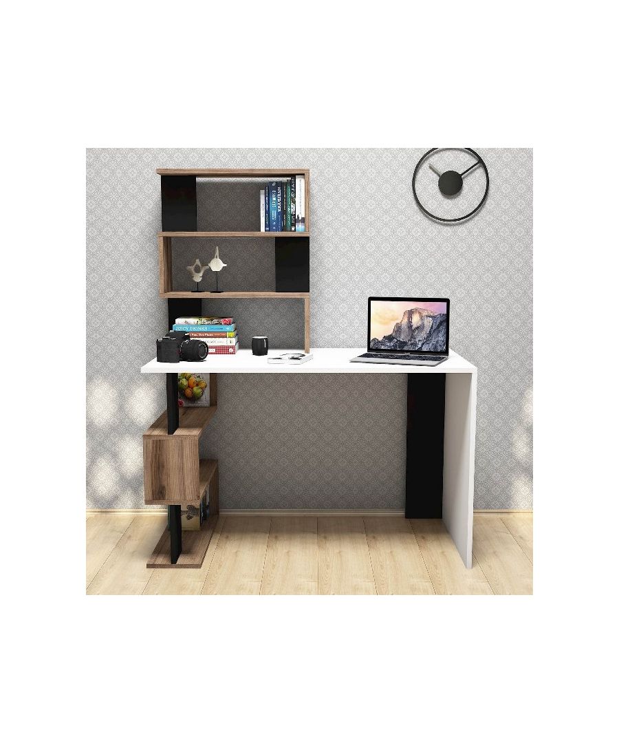 This modern and functional desk is the perfect solution to make your work more comfortable. Suitable for supporting all PCs and printers. Thanks to its design it is ideal for both home and office. Easy-to-clean and easy-to-assemble mounting kit included. Color: White, Walnut, Black | Product Dimensions: W120xD60xH148,2 cm | Material: Melamine Chipboard, PVC | Product Weight: 28,40 Kg | Supported Weight: 20 Kg | Packaging Weight: 31,00 Kg | Number of Boxes: 1 | Packaging Dimensions: W129xD69xH9,2 cm.
