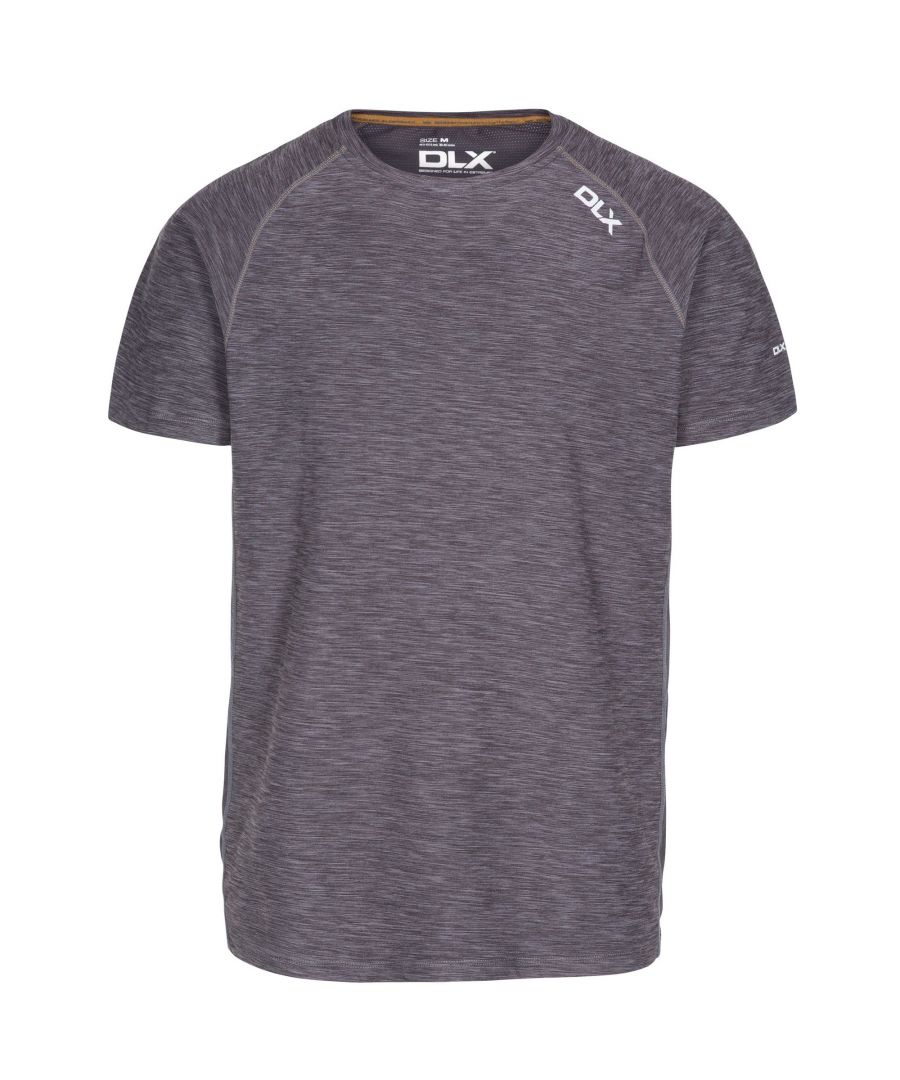 85% Polyester, 15% Elastane. Short sleeves. Round neck. Raglan sleeve. Contrast stitch detail on armhole. Contrast underarm and centre back panel. Antibacterial. Quick dry. Trespass Mens Chest Sizing (approx): S - 35-37in/89-94cm, M - 38-40in/96.5-101.5cm, L - 41-43in/104-109cm, XL - 44-46in/111.5-117cm, XXL - 46-48in/117-122cm, 3XL - 48-50in/122-127cm.