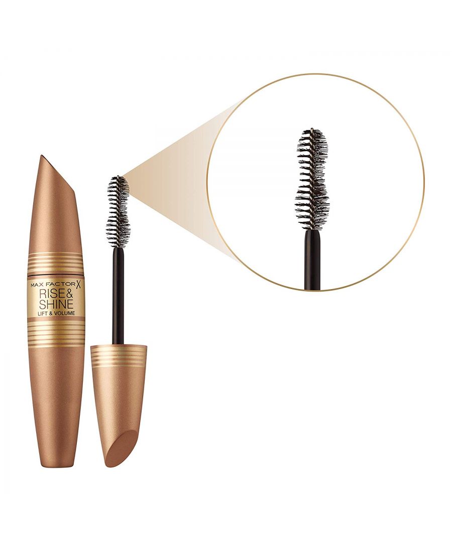 Lift your lashes all the way up with the new Rise and Shine Mascara. Designed with a lash lifting brush it gives volume, length and lift in one stroke for a beautiful eye opening impact. Formula: Enriched with proteins and Vitamin E known to care for your lashes, the volumising formula stretches lashes from root to tip with no clumps.