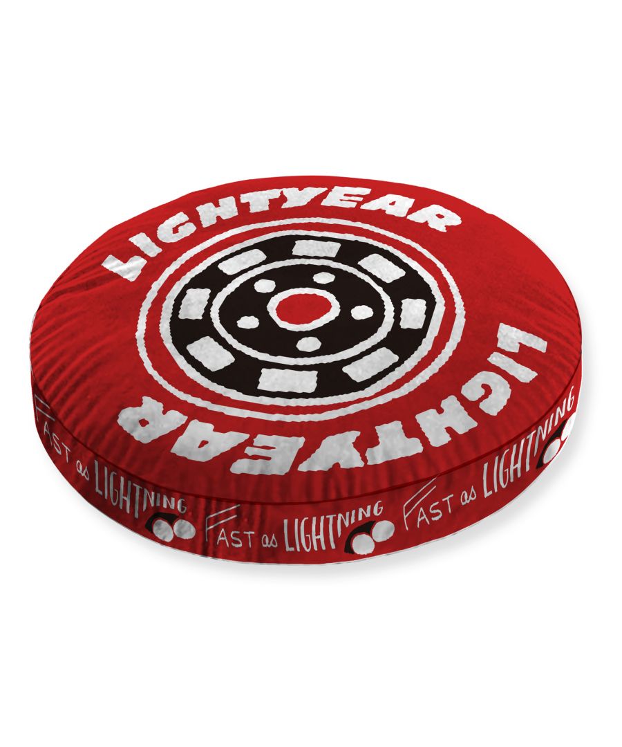 Your little Disney Cars fan will love this Lightyear round filled cushion, used by the famous race cars prominently Lightning McQueen, Chick Hicks, and the King. The cushion is made of 100% polyster fill making it extra soft and long lasting, and features a digital print on a tire shaped pillow.