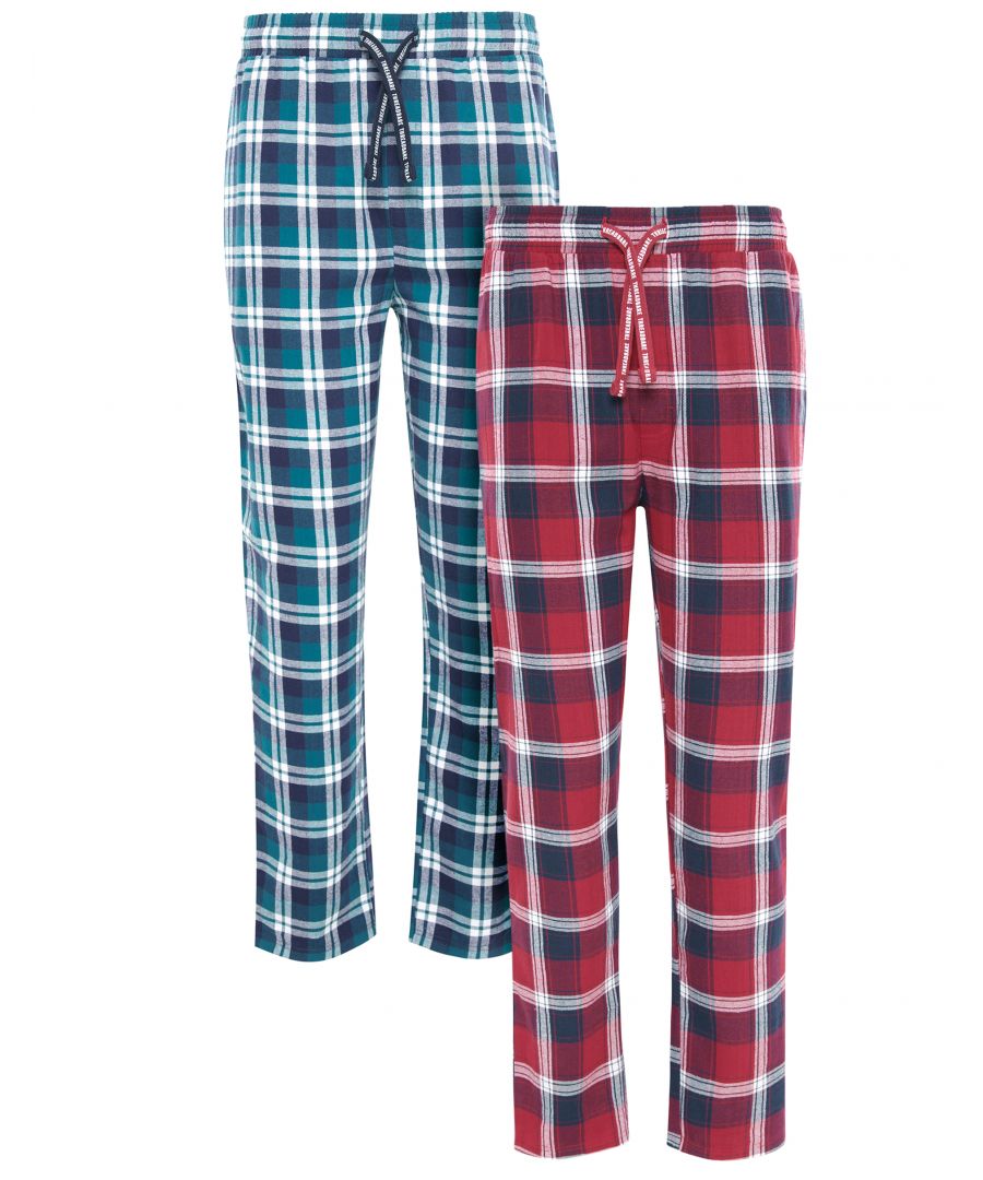 This 2 pack from Threadbare comprises of two pairs of check flannel trousers. These pants are super comfortable and perfect for lounging at home or bedtime on a winter's night.