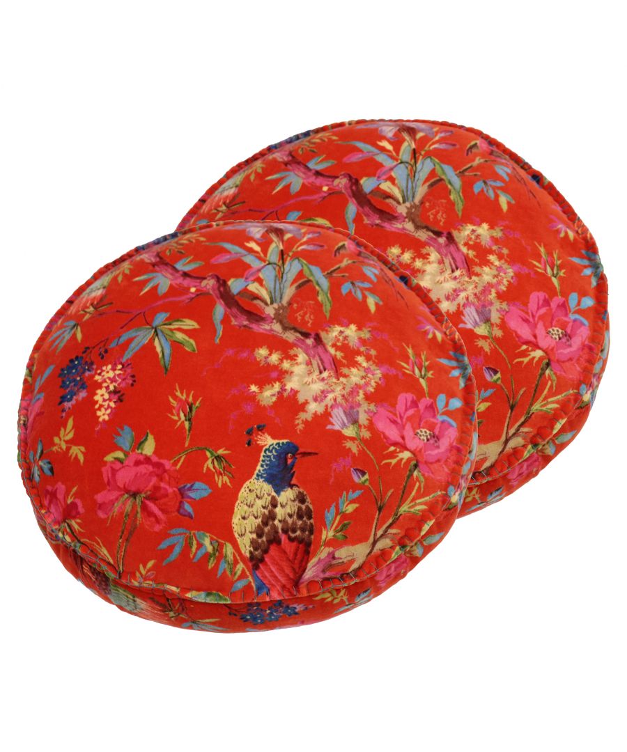 The Paradise cushion cover will bring a unique twist to any room with its Indian inspired nature print. Created in the chinoiserie style with an intricate display of birds and flowers this cushion will bring a whole new dimension to any room. The velvet feel fabric is perfect for sofas and beds giving these gorgeous cushions a wonderful sheen. Complete with blanket stitched edges and a hidden zip closure. Available in three distinct colourways there's a cushion for everyone whether you're likely to go the bold route of bright yellow or prefer to play it safe with uniform black. Made of 100% cotton fabric this cushion is super soft and cosy. This cushion must be treated carefully and is therefore dry clean only. However, it is both tumble dryable and iron appropriate.