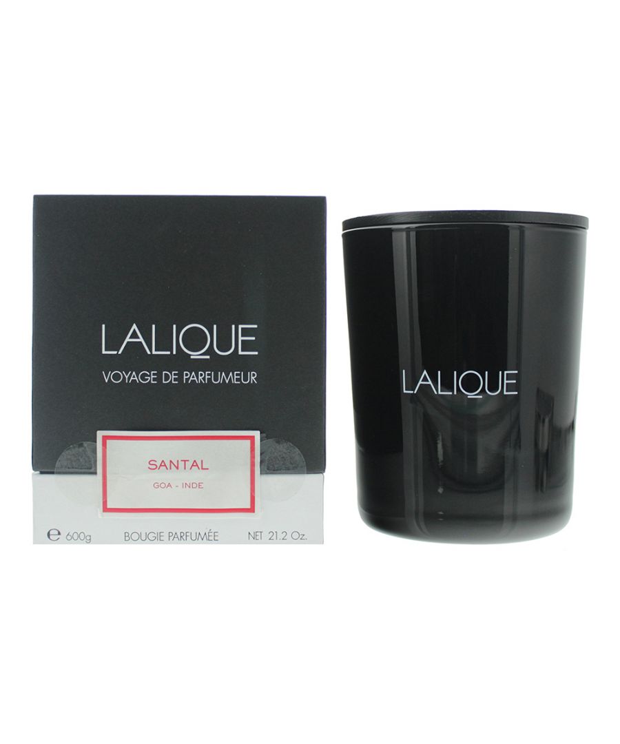 Lalique Parfums comes into the home with a luxurious collection of scented candles presented in a sleek black case. The Santal scented candle evokes the warm and heady scent of sandalwood patchouli and cumin around a blazing fire.