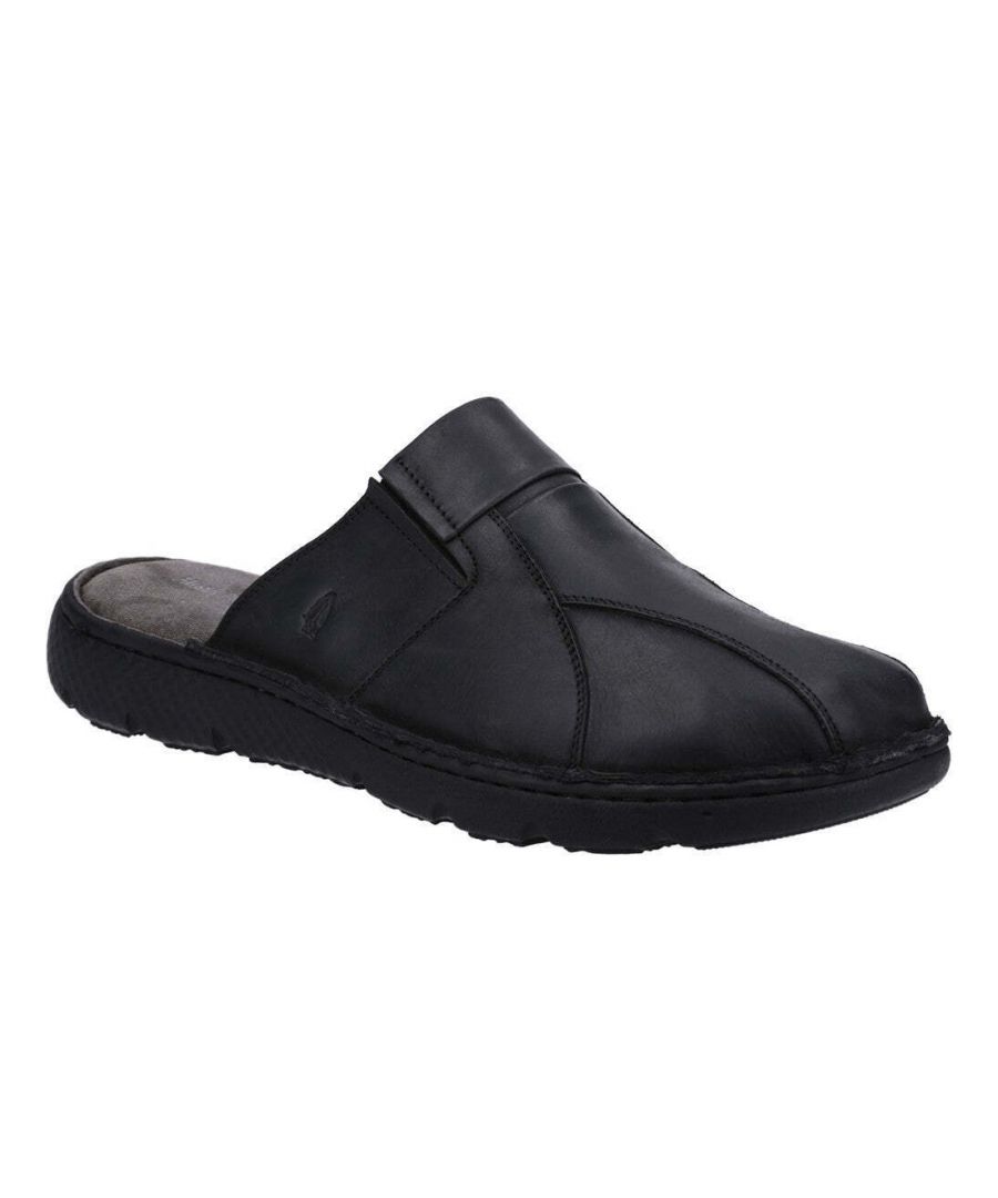 Hush Puppies Heren Carson Leren Muiltjes (Zwart)