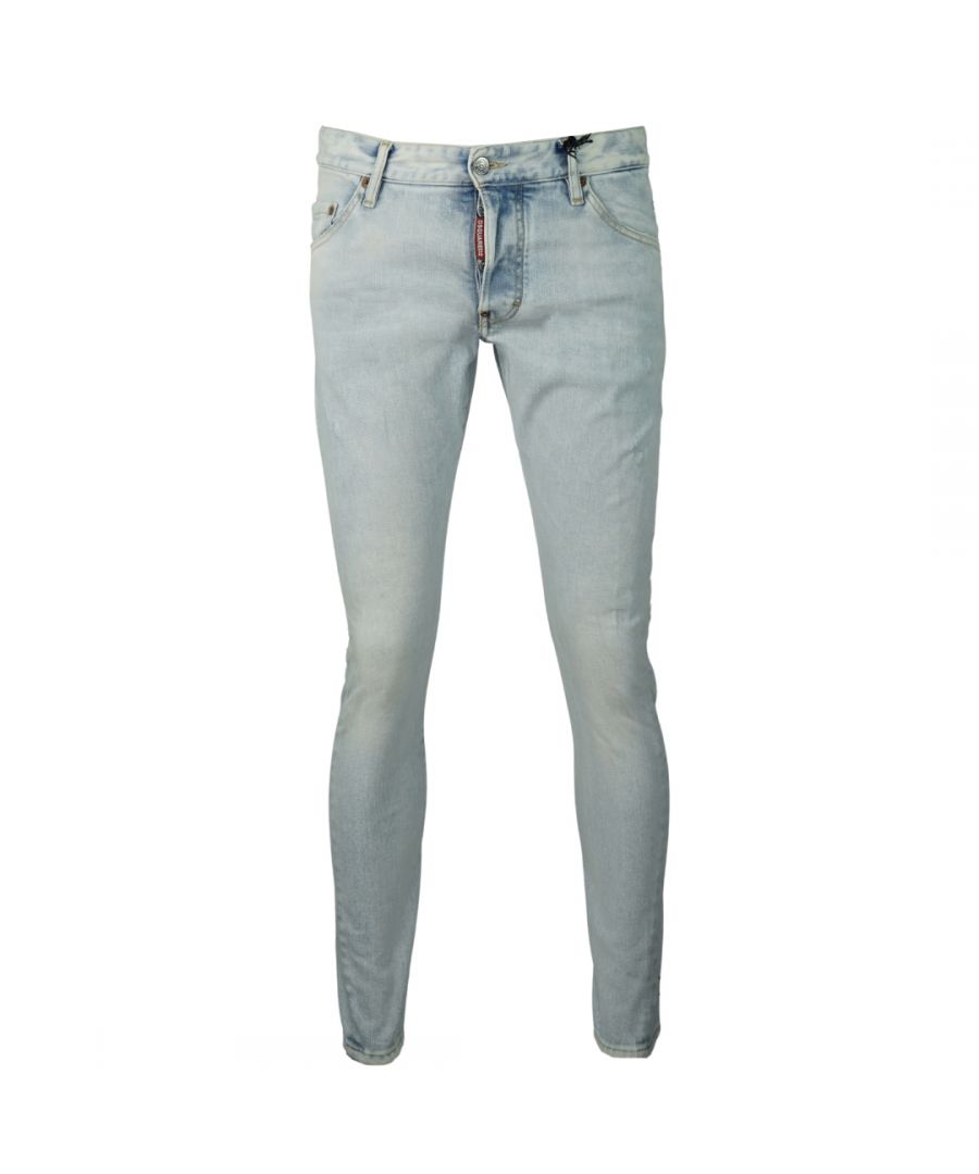 Dsquared2 Sexy Twist Jean Faded Light Blue Jeans. Dsquared2 Sexy Twist Jean S71LB0752 S30663 470. Stretch Denim 99% Cotton 1% Elastane. Button Fly. Sexy Twist Fit With A Tapered Leg. Large Branded Badge on Back, Light Faded Blue