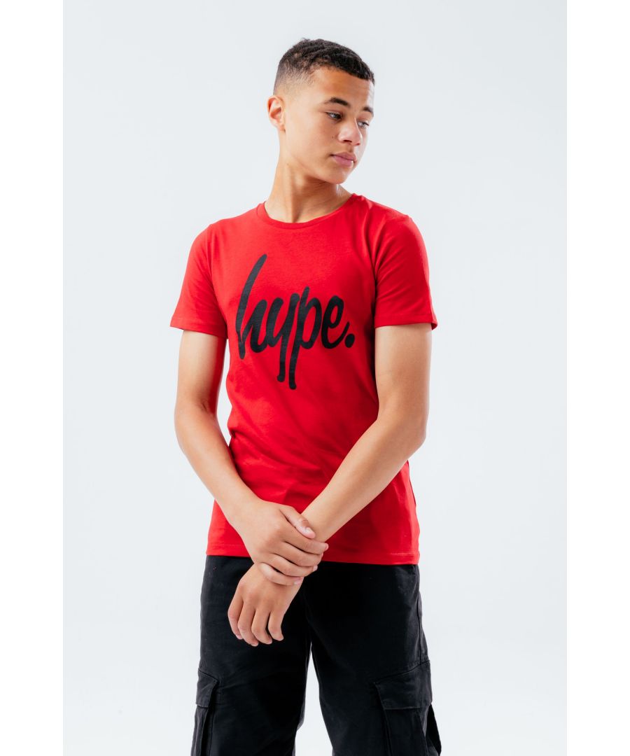 Image for Hype Red & Black Script Kids T-Shirt