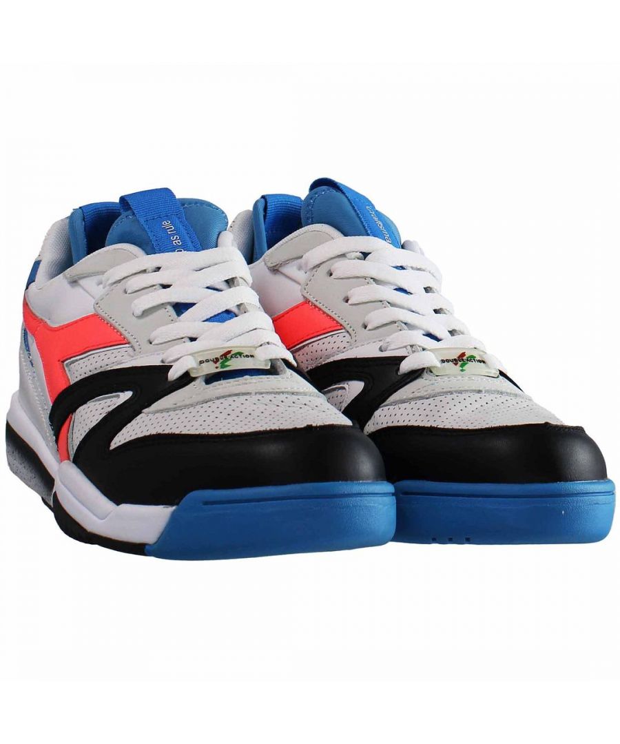 Diadora Duratech Elite Paura Mens White/Blue Trainers - Multicolour - Size UK 9.5