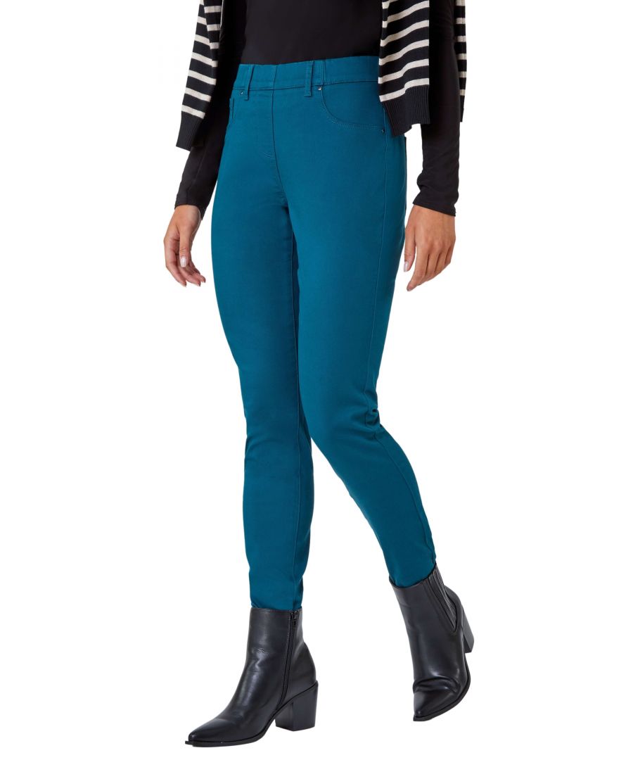 Roman Petite Womens Denim Stretch Jegging - Teal - Size 18 UK