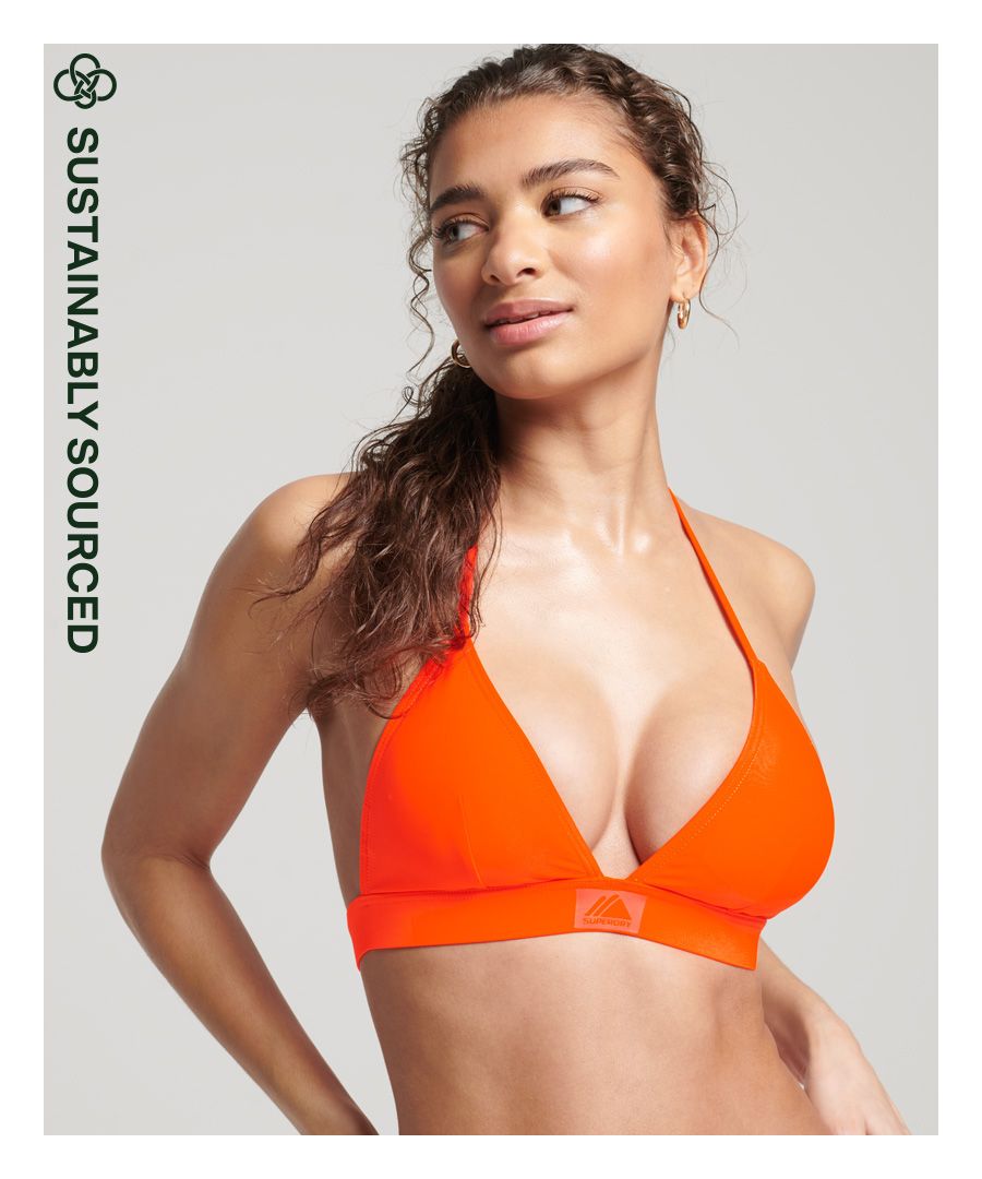 Update those summer essentials with our Code Mountain Triangle bikini top. This effortless piece is practical yet stylish, show them around the pool who's on-trend.Fitted: A body sculpting fit, tight to the bodyTriangle shaped cupsRemovable cup paddingHook fasteningRubberised logo badgeMatching bottoms availableBy 2050, there will be more plastic in the ocean than fish. Help save plastic from polluting the earth. Wear this instead. This new swimwear fabric is made from 80% recycled post-consumer waste.#GrowFutureThinking