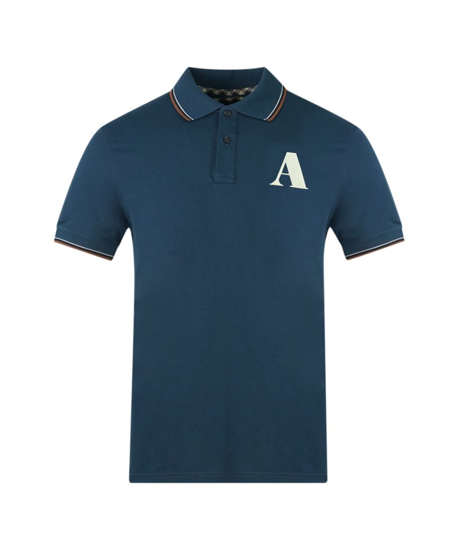 Polo Aquascutum A Logo Bleu Royal. Logo marqué A, manches courtes. Coupe extensible 95 % coton 5 % élasthanne. Coupe régulière, s'adapte à la taille. QMP010 81
