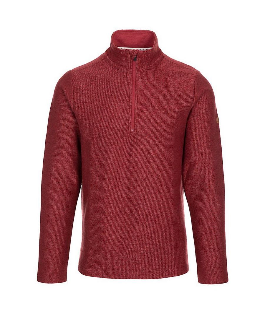 Material: 98% Cotton, 2% Polyester. Fabric: Knitted. Design: Textured. Neckline: High Collar. Sleeve-Type: Long-Sleeved. Fastening: Half Zip.