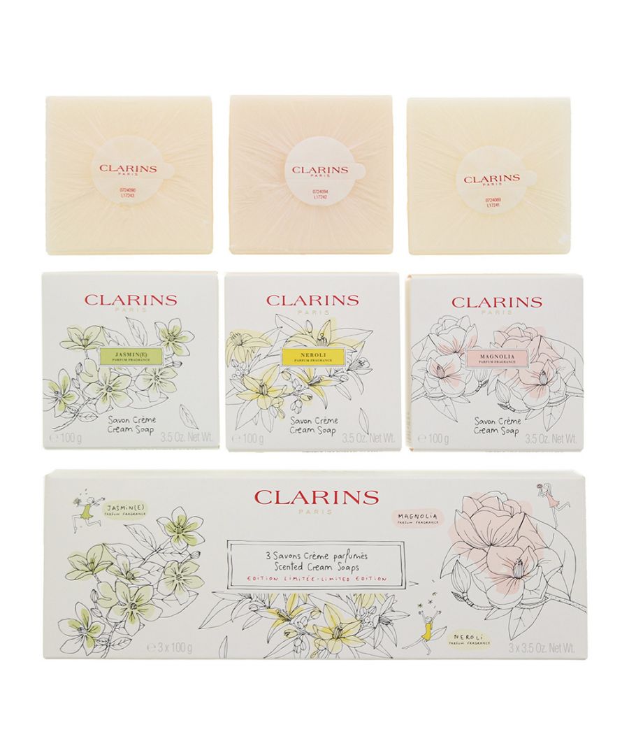 Image for Clarins Scented Cream Soaps 3 x 100g - Neroli-Magnolia-Jasmine