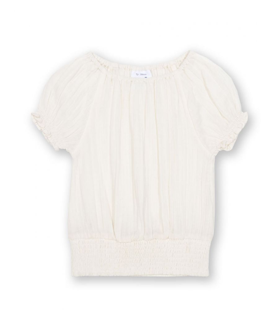 Kite Clothing Girls Blousey Top - Cream Cotton - Size 5Y