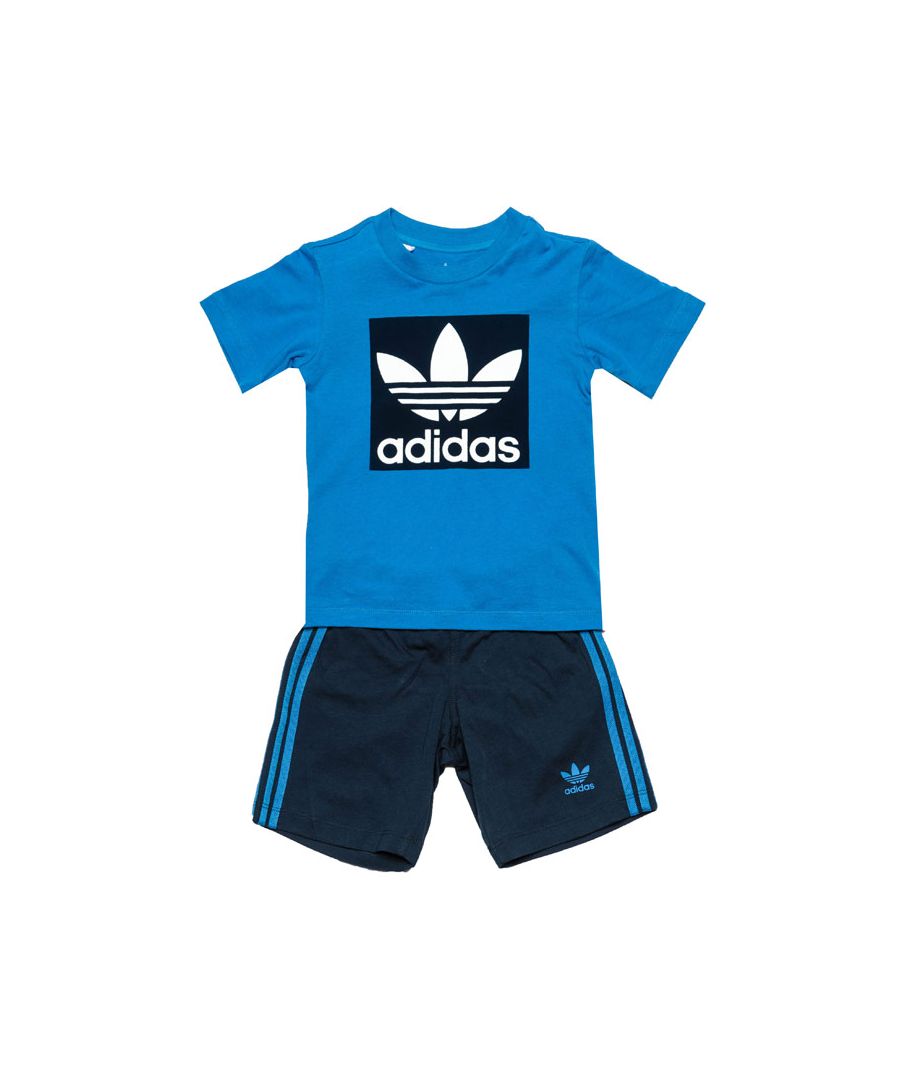 Image for Boy's adidas Originals Baby T-Shirt and Shorts Set in Blue