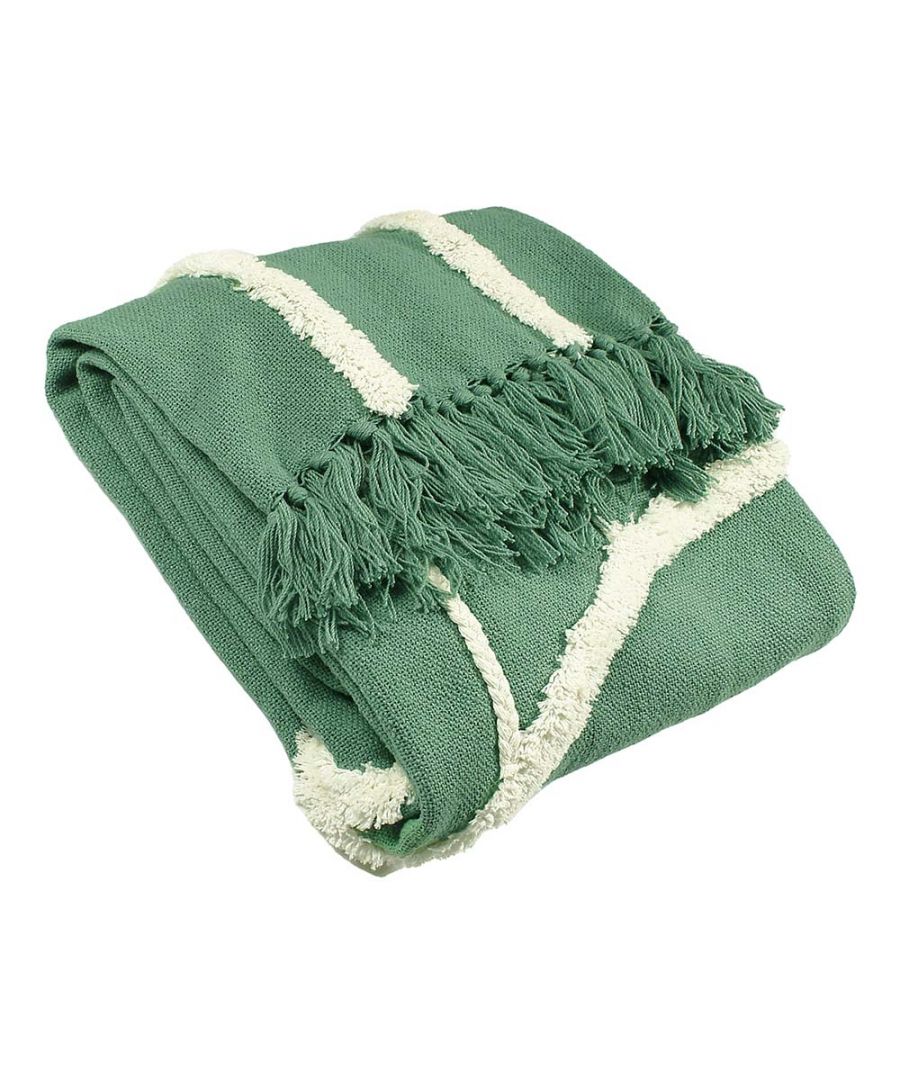 The Rainbow Tuft throw would make a perfect statement piece in your home. Combining a warm coloured woven base with a contrasting cotton tufted rainbow design, this will create a talking point with your guests. This throw measures at 130 x 150cm (51