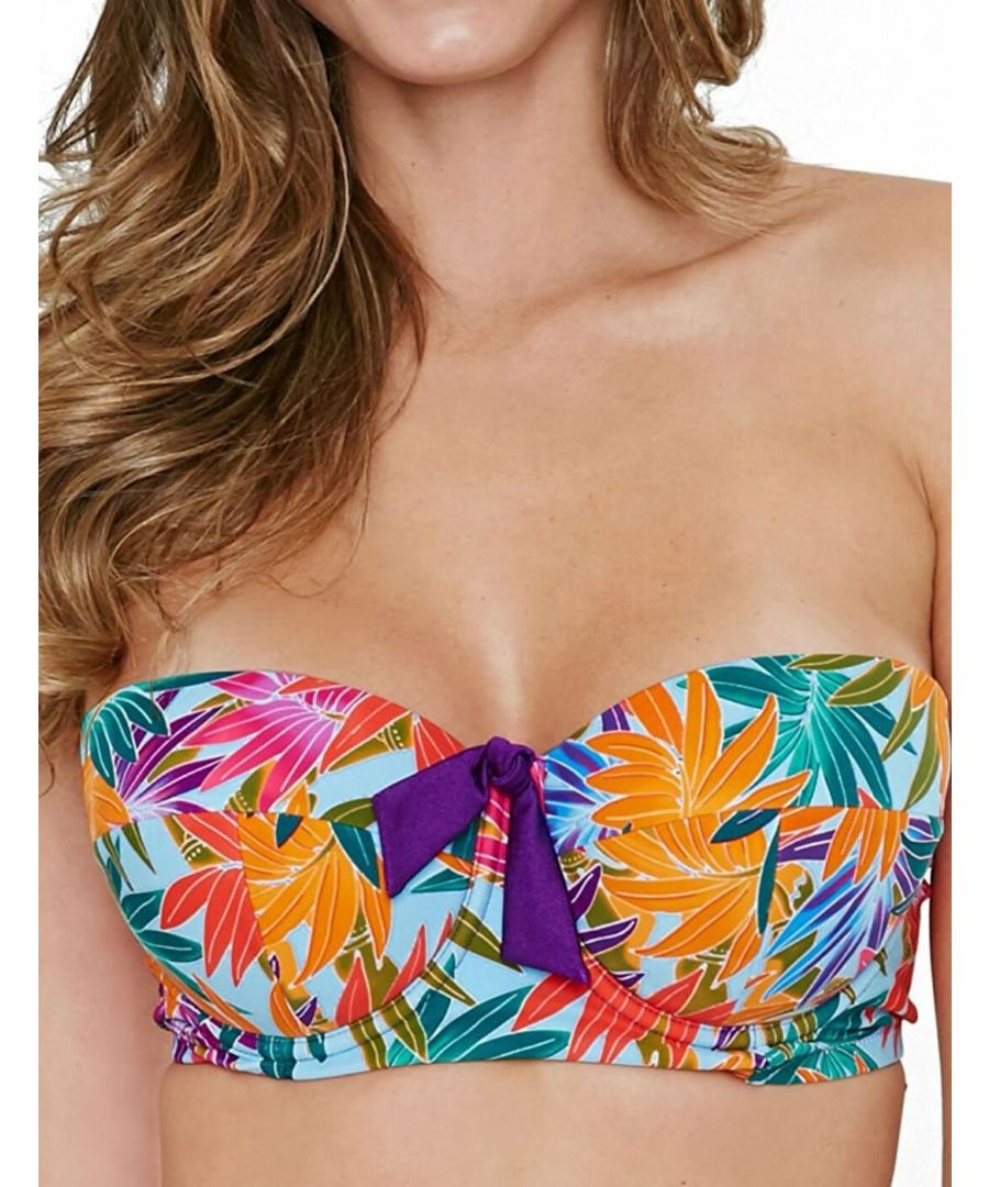 Pour Moi Womens ? Bamboo Longline Bikini Top - Multicolour - Size 36B