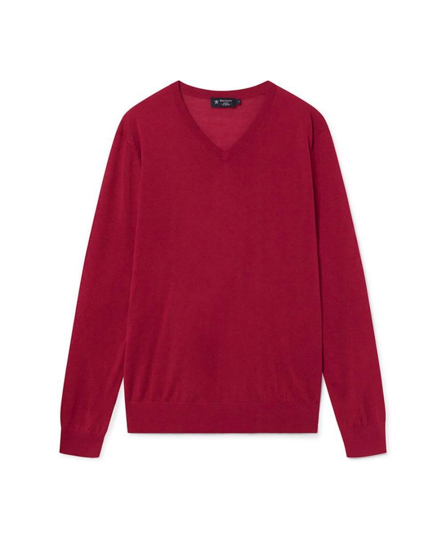 - V Neck- Long Sleeved, Stitched Elbows- Red- Refer to size charts for measurementsM