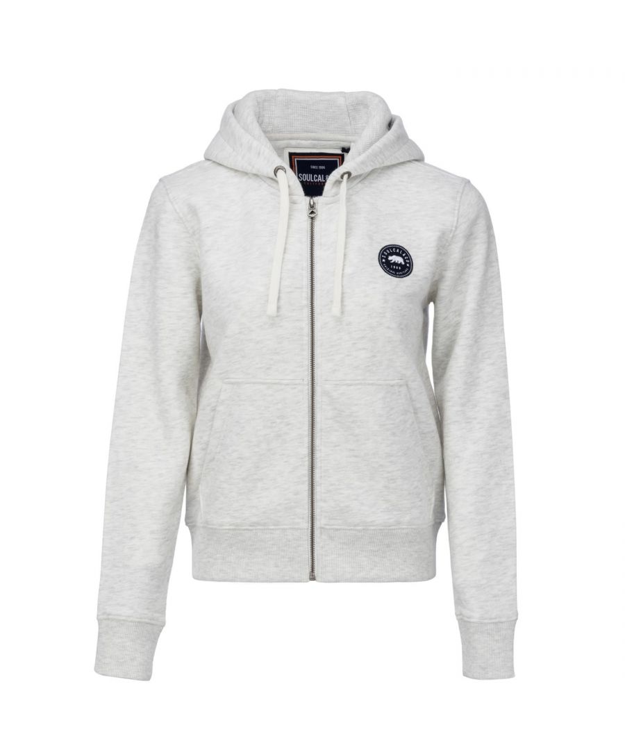 Soul Cal Signature Zip Hoodie Ladies - The Soul Cal Signature Zip Hoodie is an essential everyday staple item that works with any casual outfit, featuring a simple design of a full zip fastening front along with a lined hood, soft sleeve lining and ribbed trim for a comfortable and warm fit, completed with two open pockets and the SoulCal branding to the top left chest. > Fit Type: Regular Fit > Length: Regular > Sleeve Length: Long Sleeve > Fastenings: Zip Fastening > Fabric: Cotton > Hood Type: Hooded > Cuffs: Ribbed Cuffs > Pattern: Plain > Body Fit: Standard > Care Instructions: Machine Washable, Follow Care Instructions > Style: Hoodies