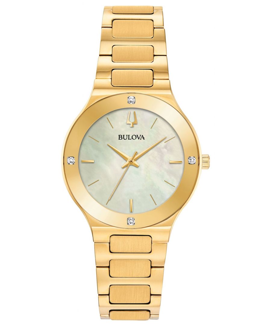 Bulova Modern WoMens Gold Watch 97R102 Stainless Steel - One Size
