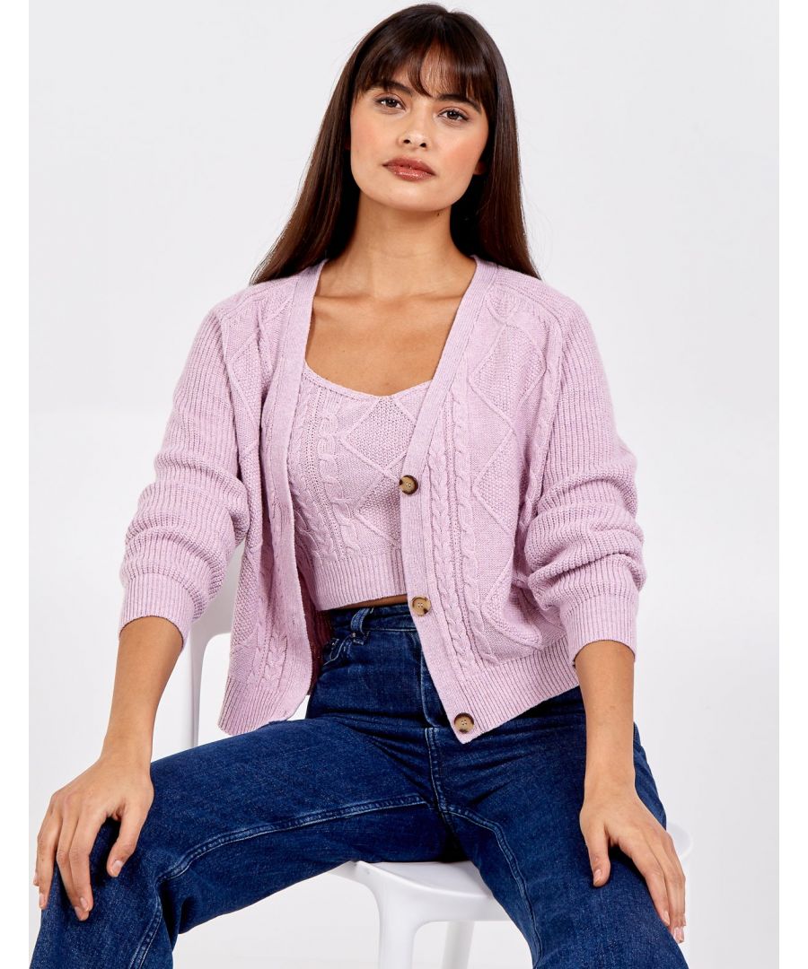 truly cable cardigan