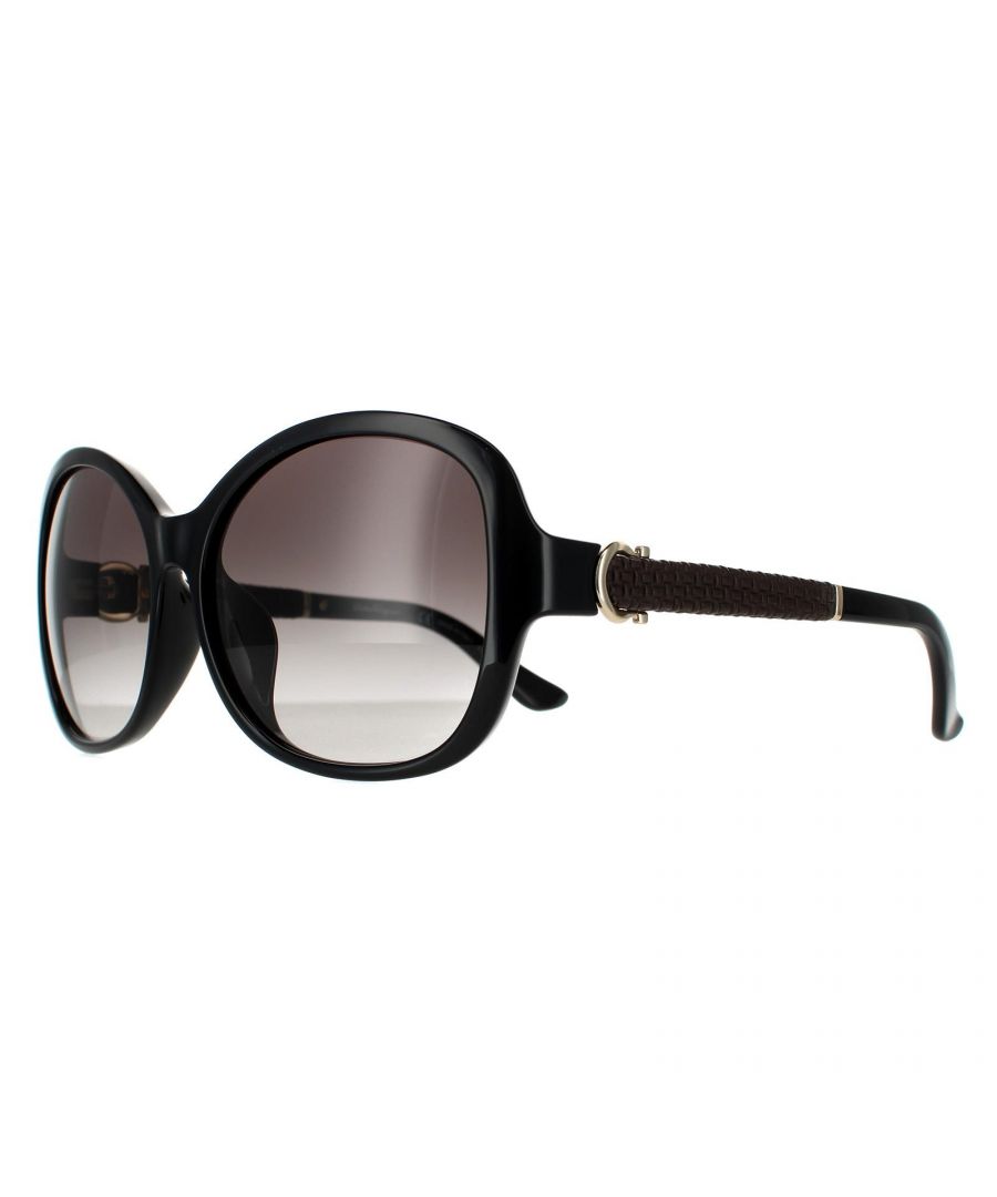 Salvatore Ferragamo Butterfly Womens Black Grey Gradient Sunglasses - One Size
