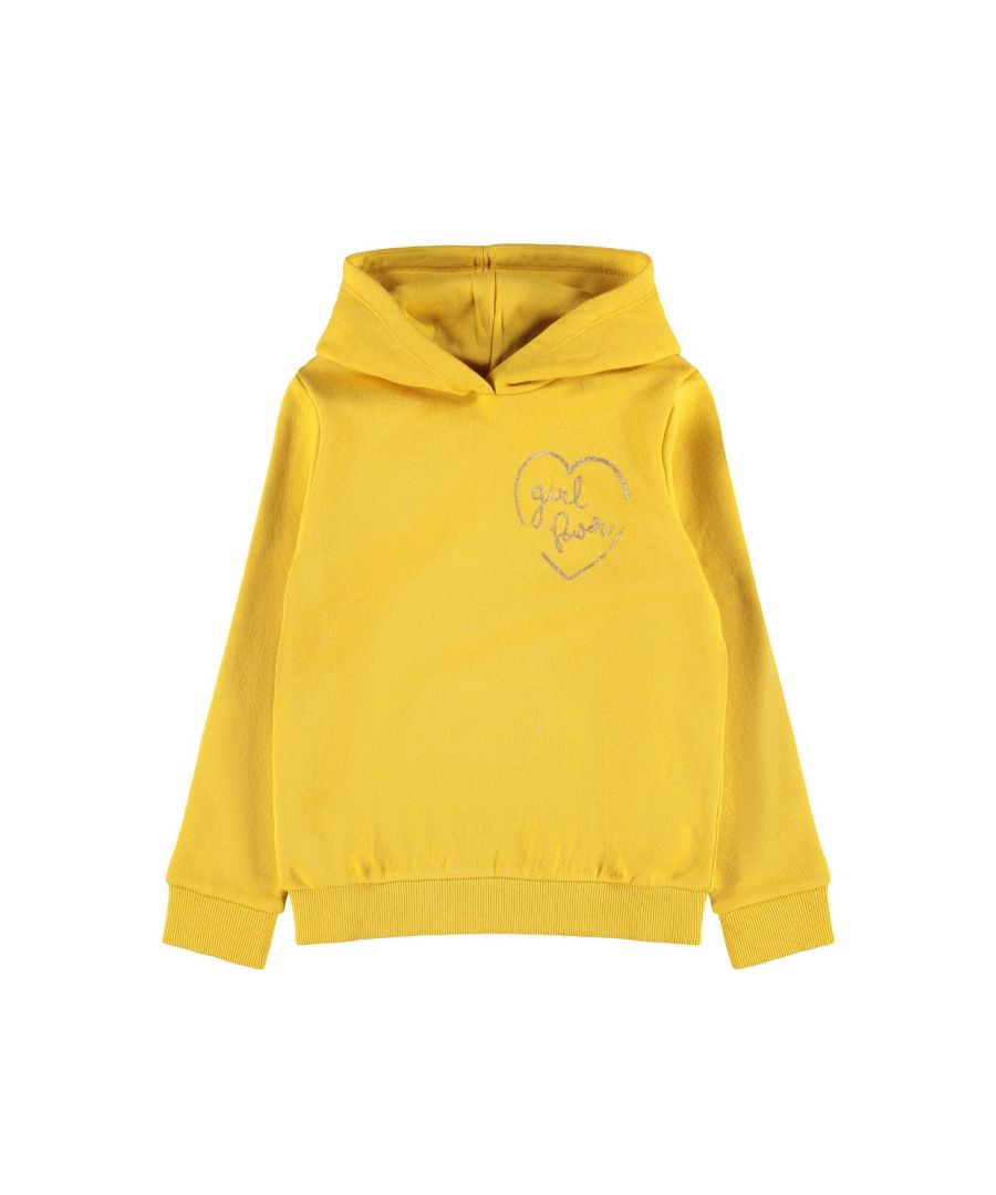 NAME IT hoodie met tekst geel