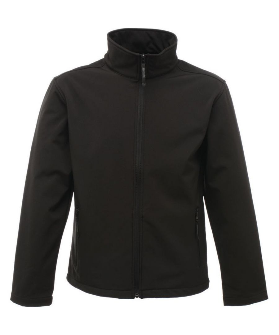 Regatta Professional Mens Classic Warm Three Layer Softshell Jacket. Warm backed woven softshell XPT waterproof and breathable three layer membrane fabric. Wind resistant membrane fabric. ATL durable water repellent finish. Two zipped lower pockets.
